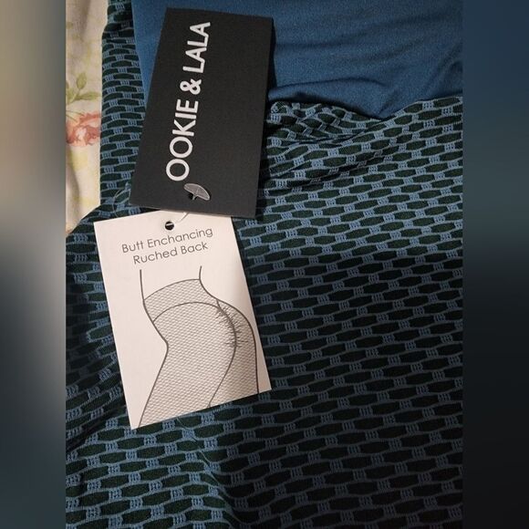 Women's Ookie & Lala Butt Enchancing Ruched Back Athletic Leggings Fitness Sport - Picture 6 of 7